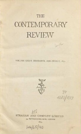 Contemporary review. 34. 1878/79
