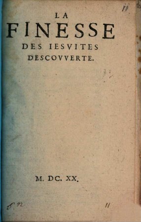 La Finesse des Jesuites descouverte
