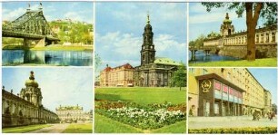 Dresden. Kreuzkirche, Zwinger, Blaues Wunder,Ringcafe