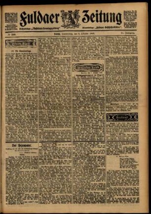 Erste Ausgabe vom Donnerstag, den 08. Oktober 1903.