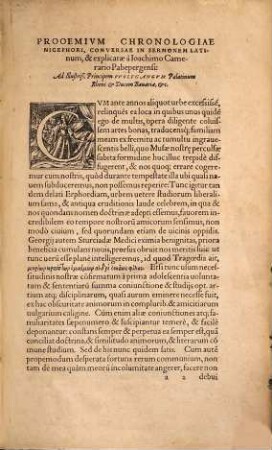 Nicephori Archiepisc. Constantinop. Chronologia secundum Graecorum rationem temporibus expositis