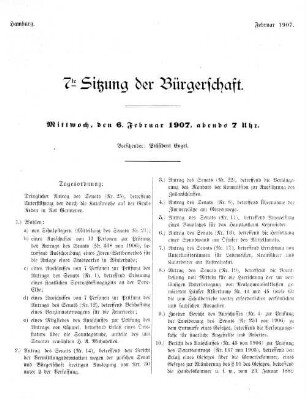7te Sitzung der Bürgerschaft.