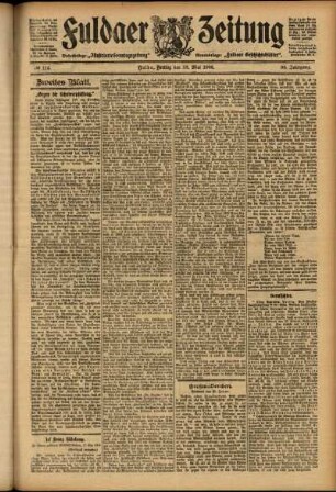 Zweite Ausgabe vom Freitag, den 18. Mai 1906.