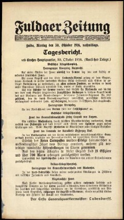 Ausgabe vom Montag, den 30. Oktober 1916.