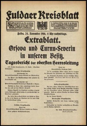 Ausgabe vom Freitag, den 24. November 1916.