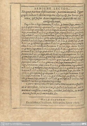 Benigne Lector.