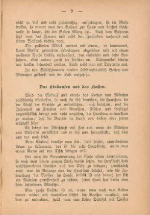 Das Einkaufen und das Kochen