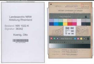 Entnazifizierung Otto Koenig , geb. 02.01.1899 (Bahnbeamter)