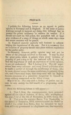 My claim against the Prussian government : a correspondence with the Prussian ministry of the "New Era"