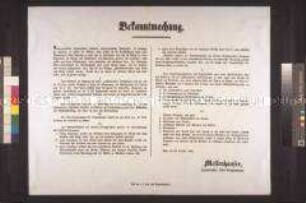 Maueranschlag: Bekanntmachung des Oberkommandanten der Nationalgarde Messenhauser über die Befugnisse des Kriegsgerichts; Wien, 23. Oktober 1848