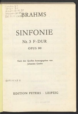 Sinfonie Nr. 3 F-Dur : opus 90