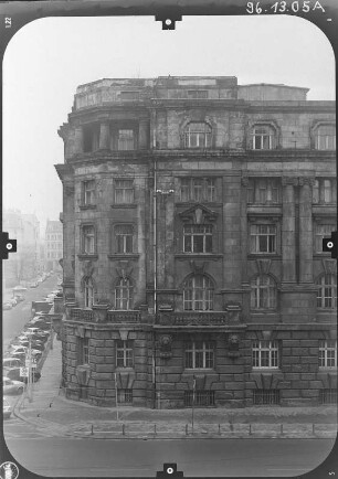 Leipzig-Zentrum, Dittrichring 21. Geschäftsthaus (ehem. "Haus der deutsch-sowjetischen Freundschaft"; 1908). Straßenfront (Teilansicht)