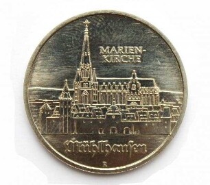 5-Mark-Stück Marienkirche Mühlhausen zur Thomas-Müntzer-Ehrung