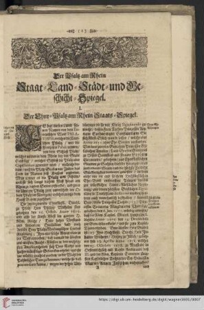 Der Chur-Pfaltz am Rhein Staats-Spiegel