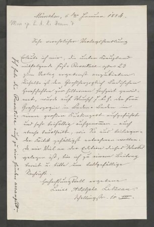 Brief an Musikverlag Ed. Bote und G. Bock : 06.01.1884