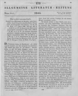 Rapp, K. M.: Versuch einer Physiologie der Sprache, nebst historischer Entwicklung der abendländischen Idiome nach physiologischen Grundsätzen. Bd. 1. Stuttgart: Cotta 1836-41