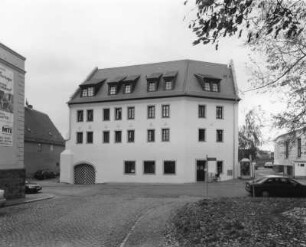 Wurzen, Domgasse 17/19. Wohnhaus (2. H. 16. Jh.). Straßenansicht