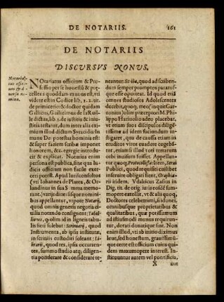 De Notariis Discursus Nonus.