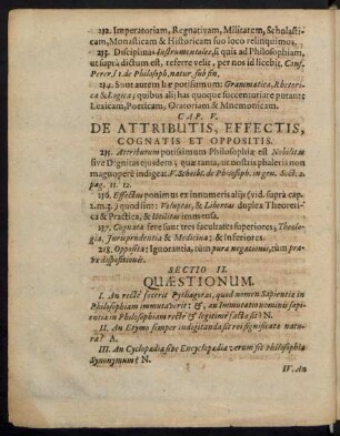 Cap. V. De Attributis, Effectis, Cognatis Et Oppositis.