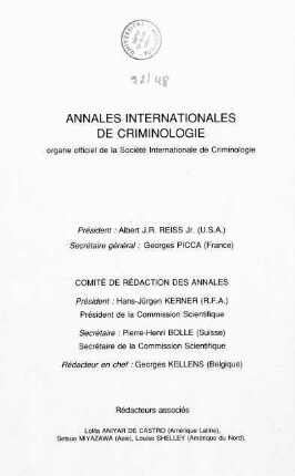 Annales internationales de criminologie