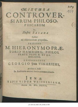 Mixtura Controversiarum Philosophicarum