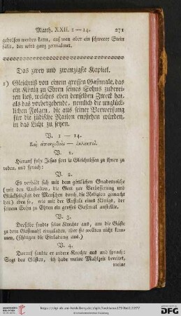 Das zwey und zwanzigste Kapitel