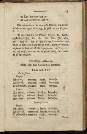Deutsches Activum, völlig nach dem Lateinischen eingericht.