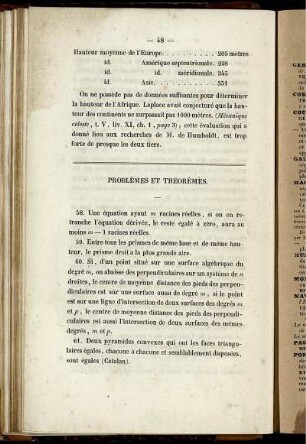 Problèmes et théorèmes.