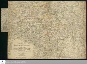 Specialkarte von dem Herzogthum Magdeburg und der Altemark, den Fürstenthümern Anhalt und Blankenburg, der Grafschaft Mansfeld und Abtey Quedlinburg, nebst dem grösten Theil der Altemark, des Fürstenthums Halberstadt, der Grafsch. Wernigerode, des Amts Elbingerode &. und einem Theil der angrenzenden Provinzen von Braunschw. Lüneb. und Wolfenb. der Prignitz, Mittelmark u. Sachsen : im Jahre 1800 in II Sectionen