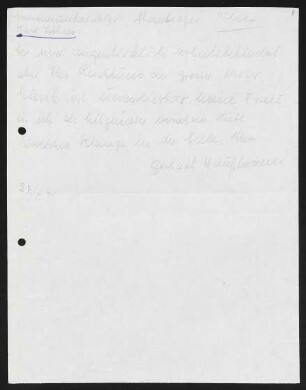 Brief von Gerhart Hauptmann und Annie Pollak an Karl Böhm