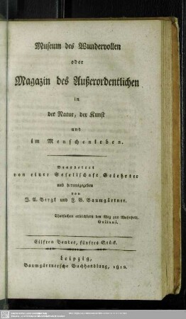 Eilfter Band, fünftes Stück