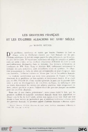 5: Les graveurs Franc̨ais et les ex-libris Alsaciens du XVIIIe siècle