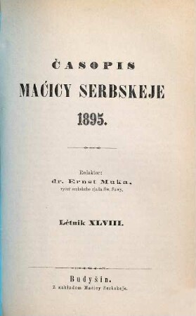 Časopis Maćicy Serbskeje. 48. 1895