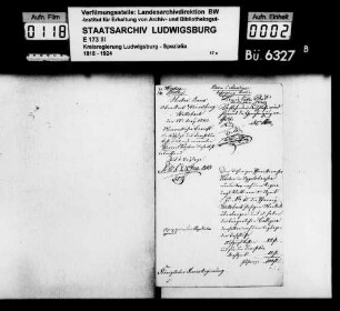 Kirchen- und Schuldiener: Aufzugs-, Investitur- und Vikariatskosten, Oberamt Weinsberg