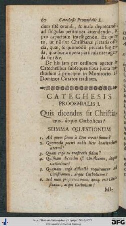 Catechesis Prooemialis I.