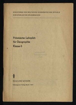 1967: Klasse 6