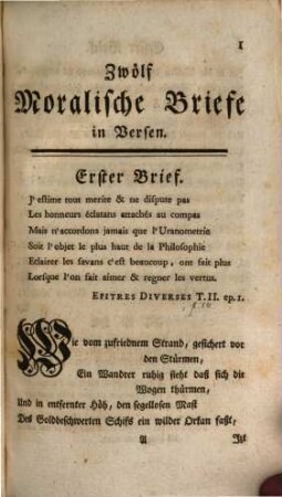 Zwölf Moralische Briefe in Versen