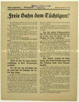 Flugblatt mit Forderung nach einer Reform des deutschen Versicherungssystems