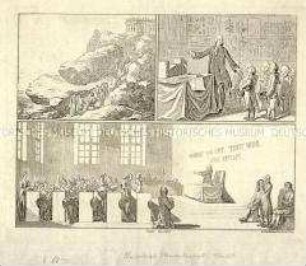 Wirkungen der Religion - Tafel XLVIII aus Basedow's Elementarwerk (3 Abb.)