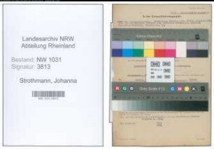 Entnazifizierung Johanna Strothmann , geb. 09.03.1883 ()