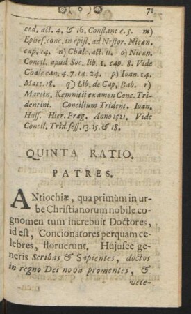Quinta Ratio. Patres