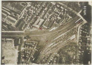 Südost-Teil des Bahnhofs Augsburg (mit Einzeichnungen) (1600 m)