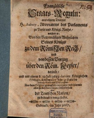 Französische Staats-Reguln