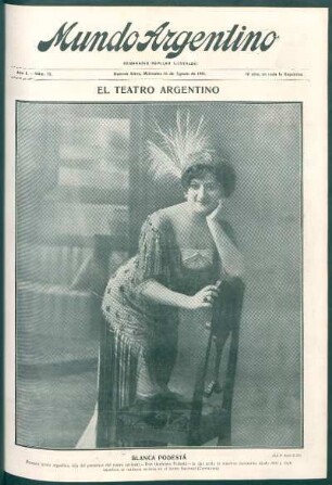 El teatro argentino [Fotografía] : Blanca Podestá