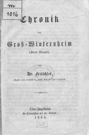 Chronik von Groß-Winternheim (Kreis Bingen)