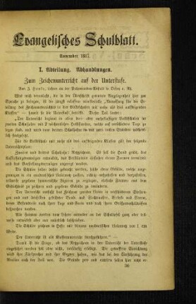 Zum Zeichenunterricht auf der Unterstufe