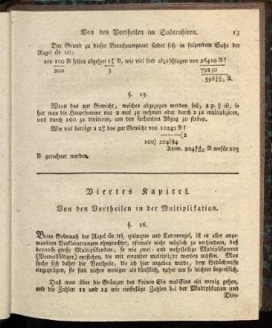 Viertes Kapitel. Von den Vortheilen in der Multiplikation.