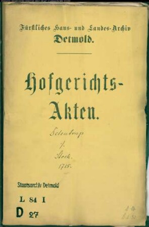 Delentrup, Henrichs Witwe zu Hohenhausen gegen Fritz Stock zu Brocksen (Brosen?) - Schuldforderung