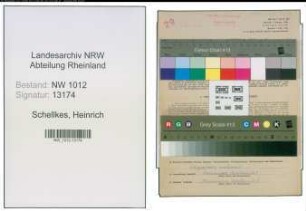 Entnazifizierung Heinrich Schellkes , geb. 04.10.1901 (Werkmeister)