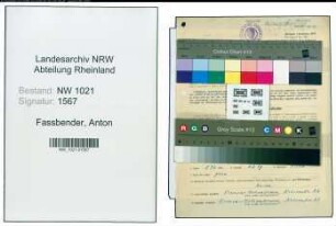 Entnazifizierung Anton Fassbender , geb. 03.02.1883 (Schlosser)